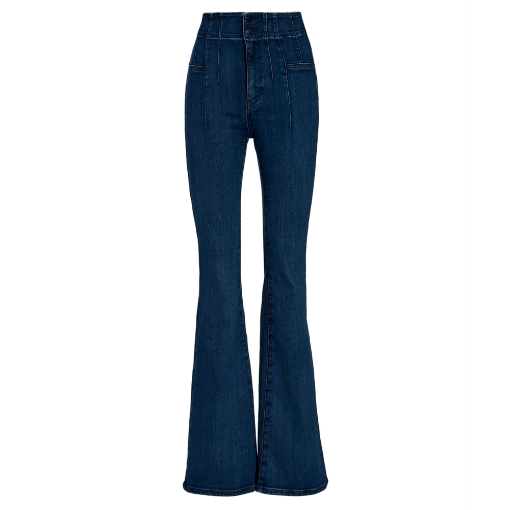 NWT Free People We The Free Jayde Sz 28 "Night Sky" Blue High Waist Flare Jeans
